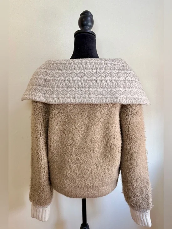 DH NY Ski Sweater Brown Cream Size S Thick Heavy Knit Cozy Winter Pullover - Picture 8 of 9